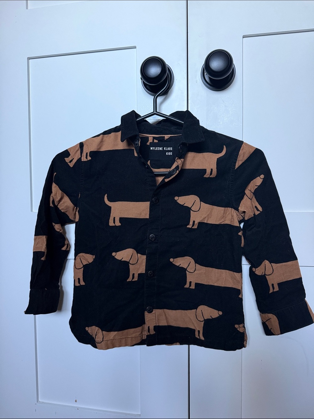 Myleen Klass hot dog button shirt